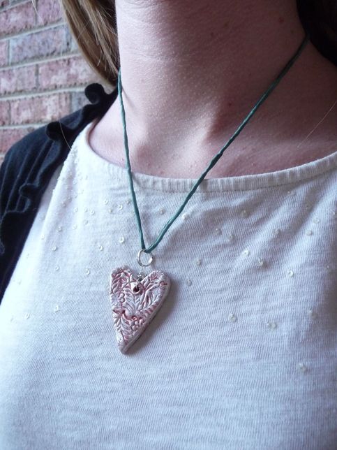 A BEAUTIFUL HEART _ silk cord necklace