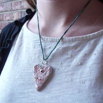 A BEAUTIFUL HEART _ silk cord necklace