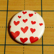 Raining hearts Valentines Day 1 inch button