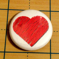 Sketch Heart Valentines Day 1 inchbutton