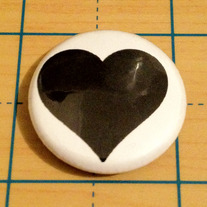Black Heart Anti Valentines Day 1 inch button