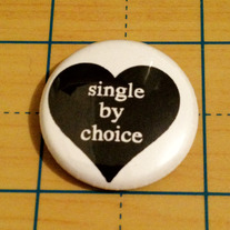 Single By Choice Black Heart Anti Valentines Day 1" button
