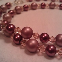 Pink Pearl necklace with crystals
