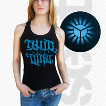 Twin Cities Ambigram Tank • Black w/Cyan