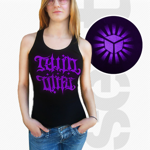 Twin Cities Ambigram Tank • Black w/Purple