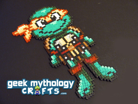Michelangelo Teenage Mutant Ninja Turtles Chibishou Perler Bead Sprite