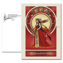 Masquerade Zodiac: Aries - 5"x7" Postcard