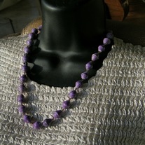 Single Strand Short Lavender Paper Bead Necklace from Uganda, Africa
