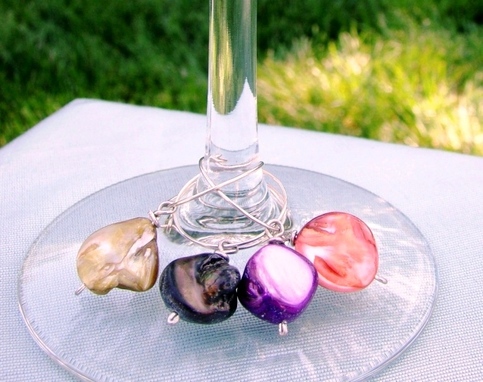 seaside wine charms