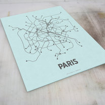Paris Lineposter - Ice Blue/Dark Grey