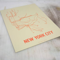 NYC Lineposter - Cement Green/Orange