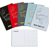 Pack of 5 NYC Lineposter Postcards 