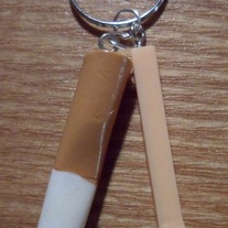 Cigarette and Match Keychain