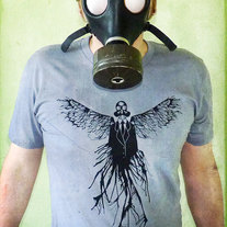 Gasmask Angel T-shirt in Grey