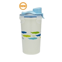 Keepin' Fresh Kids Stainless Drinking Cup - Save The Planet Alligator / Blue Silicone / 12 oz
