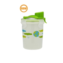 Keepin' Fresh Kids Stainless Drinking Cup - Save The Planet Alligator / Green Silicone / 8 oz