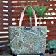 Moss Green Paisley Casual Tote - Thumbnail 1
