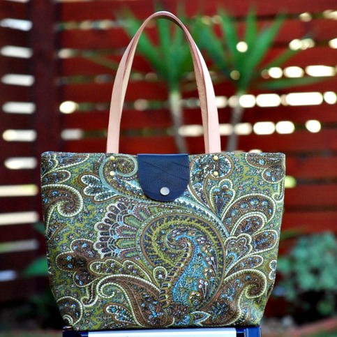 Moss Green Paisley Casual Tote