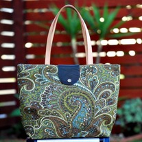 Moss Green Paisley Casual Tote