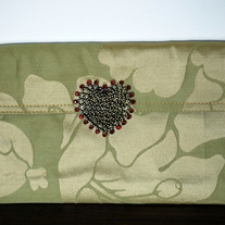 Clutch Bag with Vintage Heart Pendant 