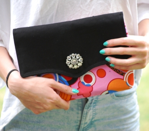 Oversized Clutch - Pink Hippie