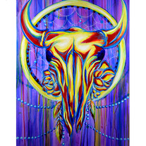 Technicolor Bull Original Painting (SOLD)