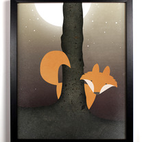 Forest Fox, Original Illustration, 8 x 10