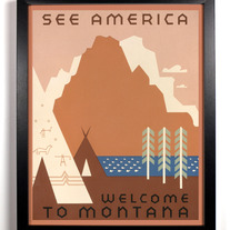 Welcome To Montana, Giclee Art Print, 8 x 10