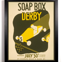 Soap Box Derby, Giclee Art Print, 8 x 10