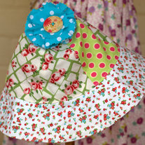  Child Hat "Polka Dot Flower - Blue" Size Age 1-3