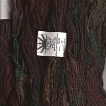Chocolate Rose Natural Brown with Pink and Teal Handspun Wool Yarn