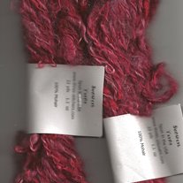 Lock Spun Tissue Paper Red Hand Spun Hand Dyed Chunky Mohair Yarn