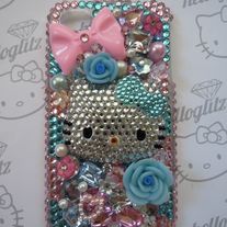 (READY TO SHIP) 3D Hello Kitty Pink and Blue Bling iPhone 4 Case