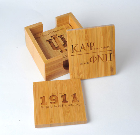 Kappa Alpha Psi Bamboo Coaster Set