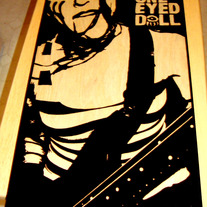 "Inspired" X-LARGE Wood Burned Portrait of Kimberly Freeman by Mikhail Zeitlow 12"x24"