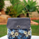 50s Inspired Hobo Bag - Blue Vines - Thumbnail 1