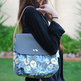 50s Inspired Hobo Bag - Blue Vines - Thumbnail 3