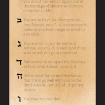 10 Words of the Mosaic Covenant