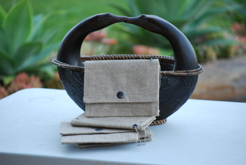 Eco Friendly 100% Natural Linen - Wallet