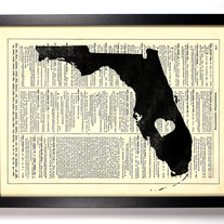 I Love Florida State, Vintage Dictionary Print, 8 x 10