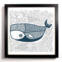 The Jolly Old Whale, Illustration, 8 x 8