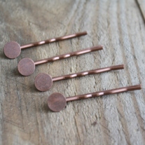 Antique Bobby Pins with Glue Pad - Set of 4