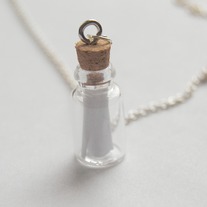Customizable message in a bottle necklace