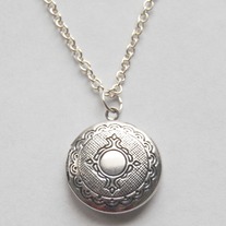 Silver locket necklace