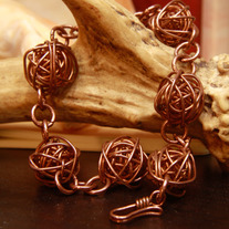 Solid Copper Orbital Ball Bracelet