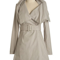 modcloth asymmetrical trench coat L