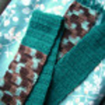 Blues and Browns Crocheted Scarf