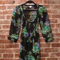 Sheer Black & Floral Tunic