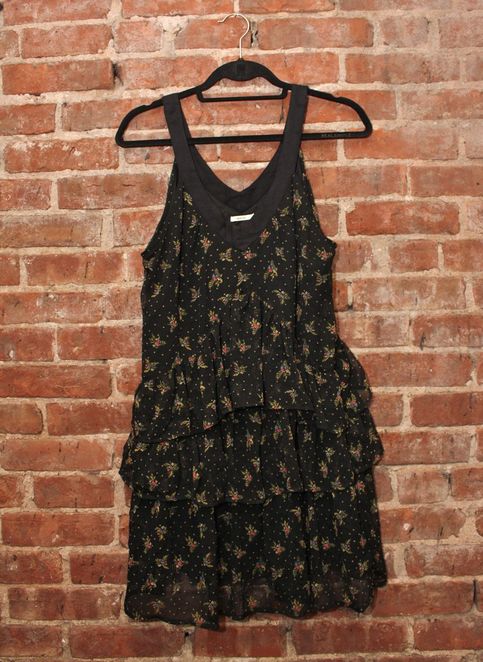 Tiered Black Floral Sundress