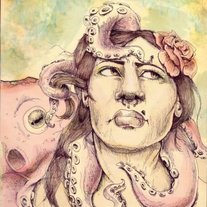 Octopus Woman Print